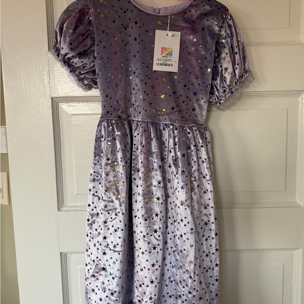 NWT Lola + the Boys Lavender Starry Velour Dress